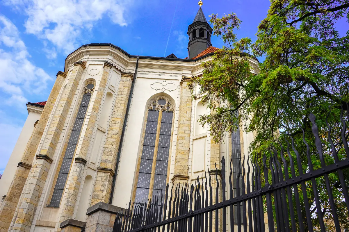 St. Roch Church, Strahov Monastery, encircled by metal fence