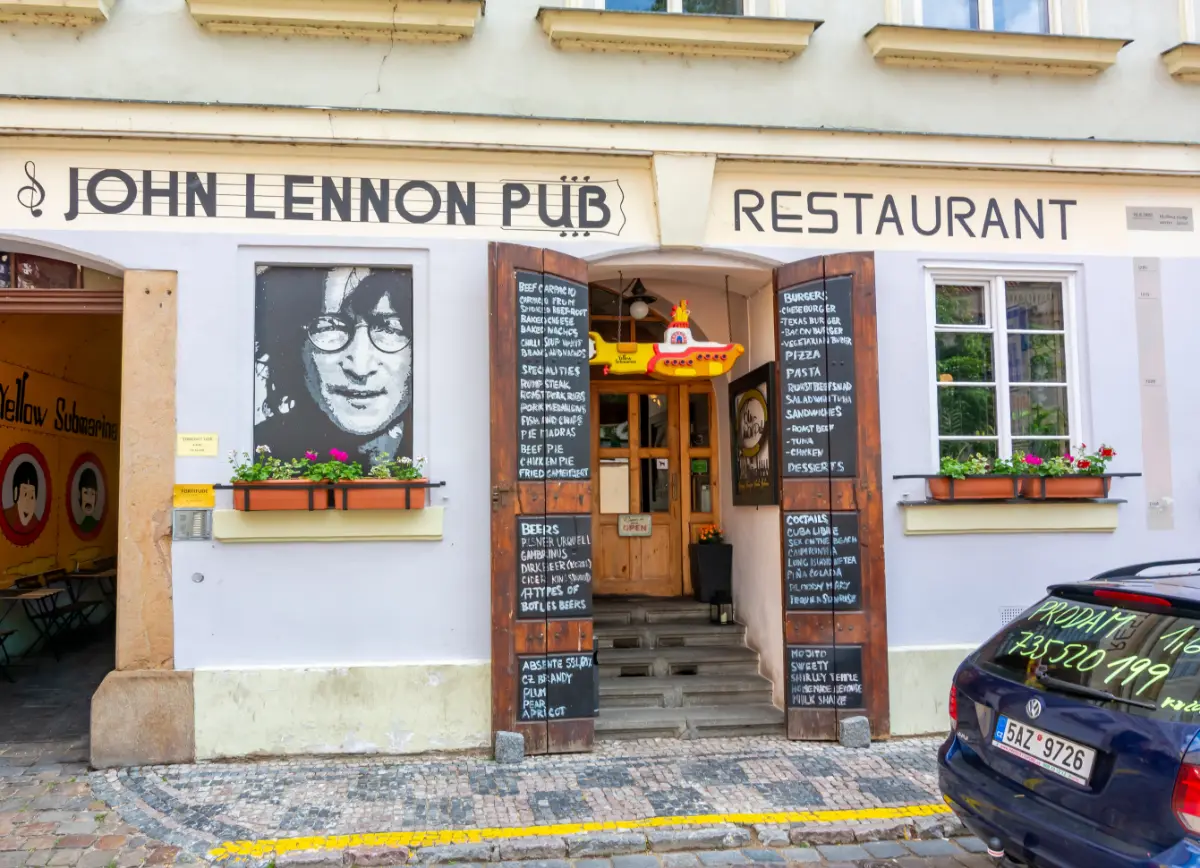 John Lennon's pub, an unusual bar in Prague street