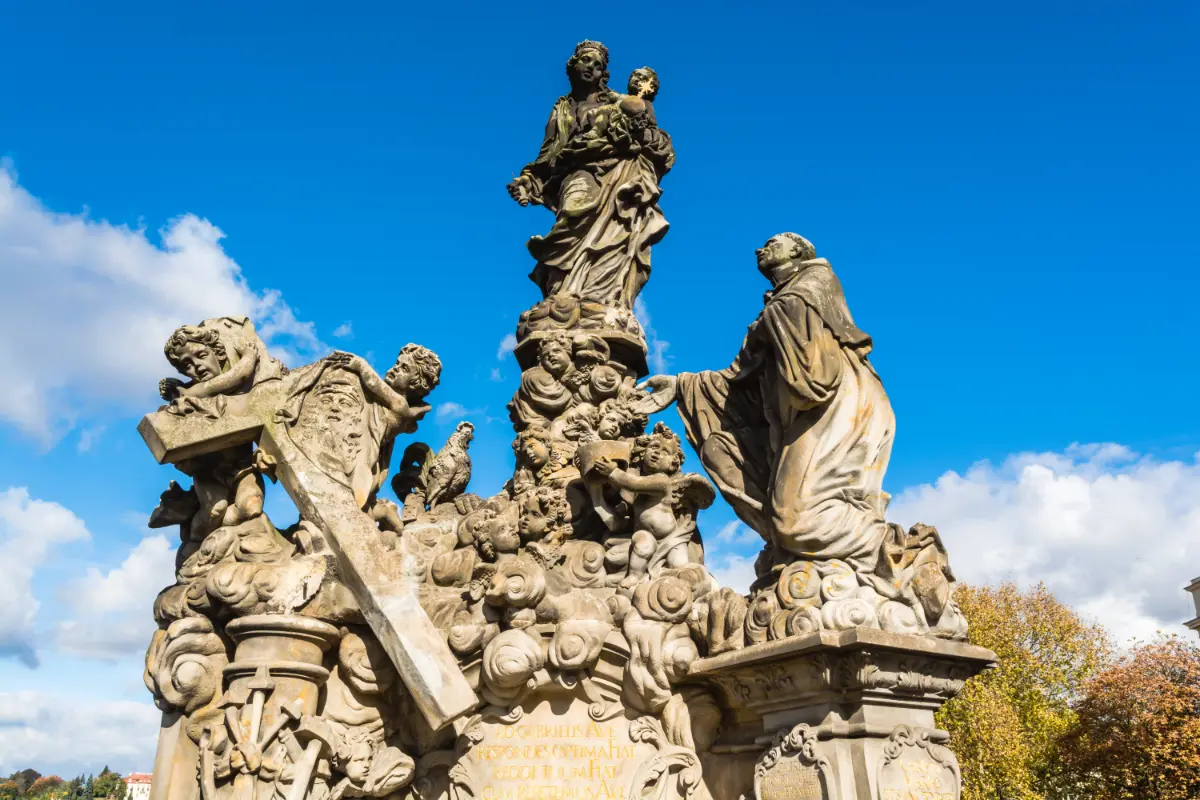 Charles Bridge Statues: Madonna and Saint Bernard